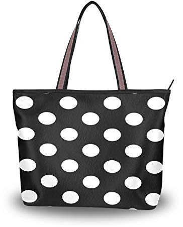 BKEOY große Damen-Handtasche, Schultertasche, L-Laptop-Tasche, gepunktet, Reißverschluss, Einkaufstasche, Organizer, Gepäck, Mehrfarbig - multi - Größe: Medium