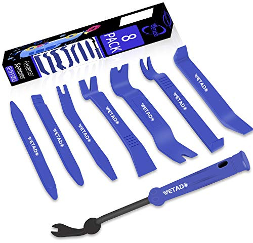 Wetado Outil de démontage de garniture, kit de réparation de sellerie pour voiture, ensemble de retrait de garniture de panneau audio de porte de voiture, ensemble d'outils de retrait de bornes et de