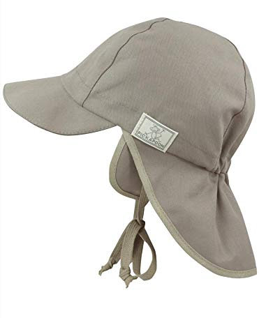 PICKAPOOH Baby/Kinder Sonnenhut/Sonnenmütze Tom mit UV-Schutz aus Reiner Bio-Baumwolle, Taupe-310, Gr. 48