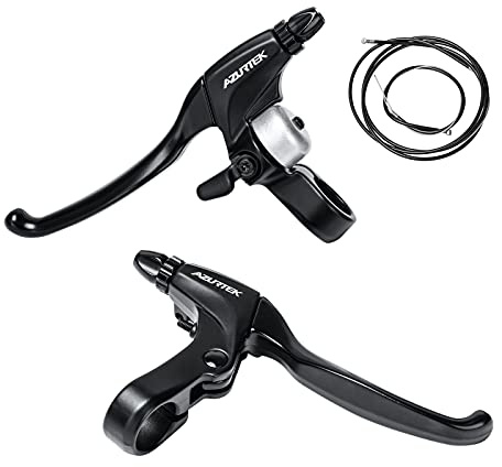 RUJOI Bike Bremshebel Set,1 Pair Aluminium Alloy Fahrradbremse Handle mit 2-Set Bike Bremskabel und Gehäuse für Mountain Bike, MTB, Road Bike, Faltrad, 2,2cm Durchmesser
