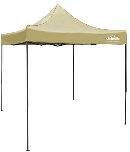 Dellonda Premium 2x2m Pop-Up Gazebo, Heavy Duty, PVC Coated, Water Resistant - Beige Canopy - DG126