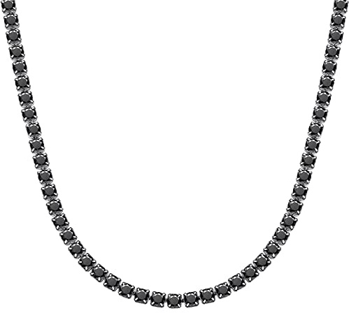 U7 Damen Halskette mit Brillianten Zirkonia Tennis-Kette 41cm/46cm Edelstahl/18k vergoldet Eleganter Modeschmuck Accessoire für Weihnachten Muttertag Geburtstag Jahrestag
