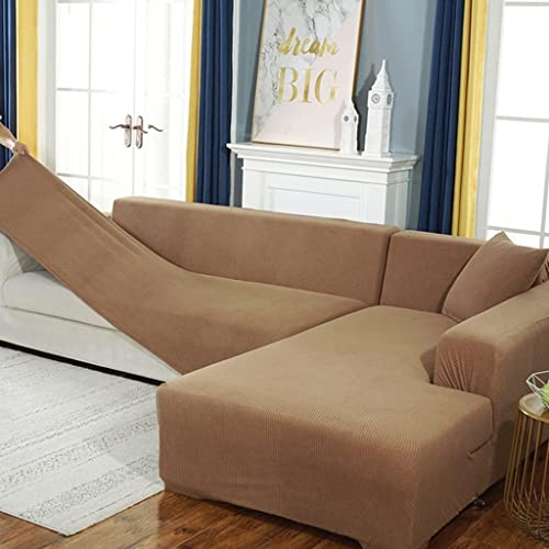 BOLUXIU Sofabezug, Eck Stretch-Sofabezug Stretch Sofabezug für 1/2/3/4 Sitzer（L-förmiges Ecksofa erfordert Zwei）