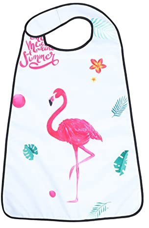 Große Lätzchen Riesen Latz Speiseschürze: Flamingo Essschürze für Erwachsene Wasserdicht Schürze Frauen Kinder Baby Bib Esslatz Kleiderschutz Senioren Ältere Behinderte Patienten Kleidungsschutz