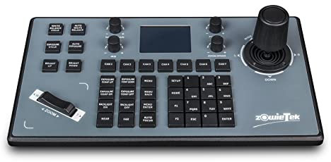 zowietek PTZ-IP-Kamera-Controller | PTZ-Netzwerktastatur | 4D-Joystick mit Visca PELCO-D/P | RS232 RS422 LCD-Bildschirm