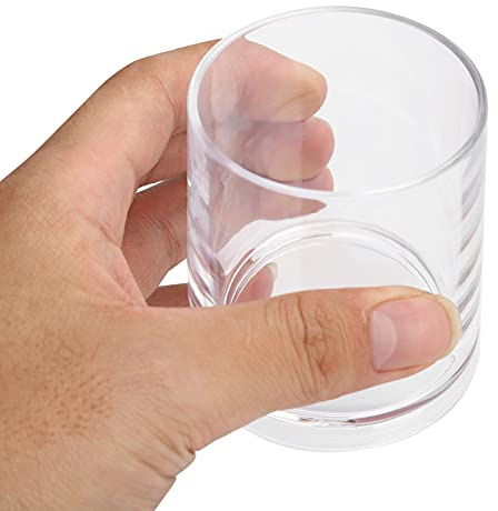 Vasos de Agua de Plástico Premium de Acrílico de 200 Ml, Taza de Té de Vidrio de Whisky Transparente Pequeña, a Prueba de Caídas, Duradero, Antideslizante para Vino Tinto, Vino(Transparente)