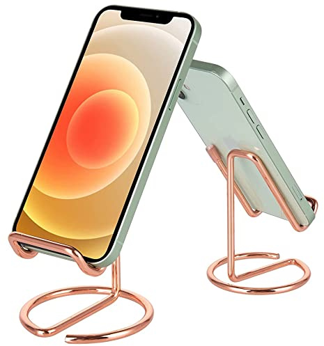 Baoswi Handy-Ständer für den Schreibtisch, niedlicher Metall-Handy-Ständer, Schreibtischzubehör, kompatibel mit allen Handys, iPhone, Switch, iPad (Roségold)