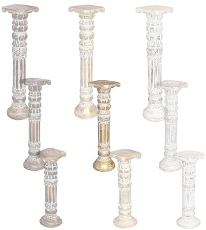 Oriental Galerie Säule Blumensäule Dekosäule Ständer Sockel Podest Blumenständer Holz Modell Batya in verschiedenen Größen und Farben