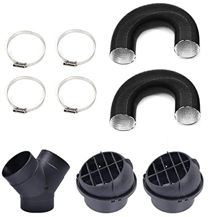 Aim Tools 75mm Diesel Heizung Auspuffrohr Air Vent Kanal Y Abzweig Warmluftauslass Vent Connector Schlauchschellen Kit, Auto Standheizung Zubehör