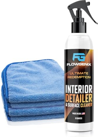 Flowgenix Interior Car Cleaner and Protectant Spray - Interior Detailer and Restoration for Seats, Upholstery, Dashboard, Vinyl, Trim & more - Automotive Detailing Spray for Cars, Motorcycle, RV