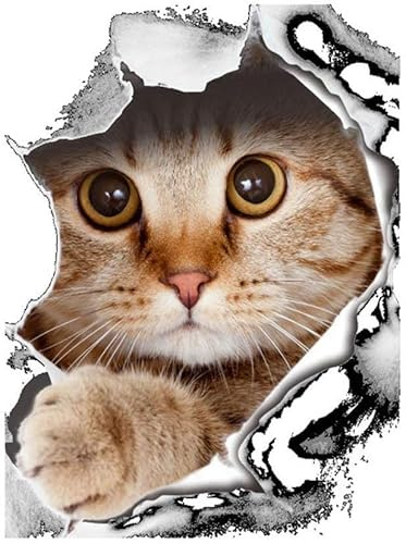 Autocollant mural amusant pour abattant de toilettes Motif chat et chien