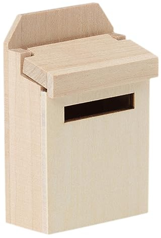 CUBANE Post Box, Wall Mounted Letterbox, Letter Boxletterbox Mini Blank Mailbox Model Miniature Wood Mailbox House Wood DIY Mini Mailbox Decor Mailbox Compact and Practical Mailbox