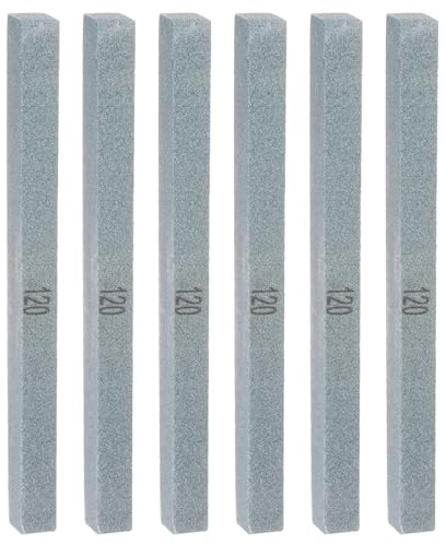 QUARKZMAN 6pcs Pierres à aiguiser 120 grains Pierre à aiguiser pour couteau | Rectangle en carbure de silicium vert, 5,9 x 0,47 x 0,47