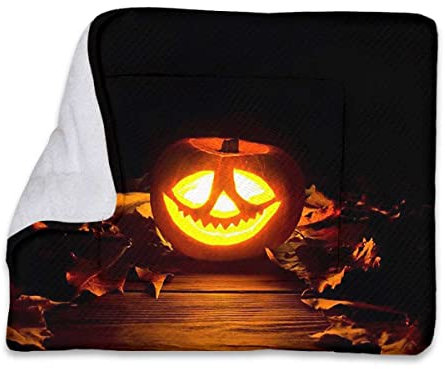 FJQWKLF Orange Braune Haustier-Fleecedecke für Hunde und Katzen, Überwurf, rustikales Zuhause, aus Holz, weich, warm, Welpendecke, Überzug für Hunde, Katzenfell, zum Schlafen, Halloween