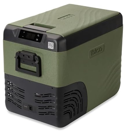 Yolco KX40 Green Dual-Zone Kompressor Kühlbox 40L – Tragbarer Auto Kühlschrank mit Kühl- & Gefrierfunktion 12V/24V DC & Steckdose, bis -20°C