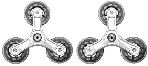2pcs Roulette de Caddie, Pièces de Rechange Roues de Brouette en PU Escalade D'escalier de Roue Triangulaire, pour Chariot de Caddie d'escalade