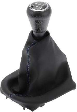 INFINAUTO 5-Gang-Schaltknauf Mit Abdeckung Für Peugeot 206 05-08 1 Stück | Farbe Schwarz, Blau, Material Kunststoff, Kunstleder, Für Peugeot 207 08-13, Nicht OEM, Nur Zubehör
