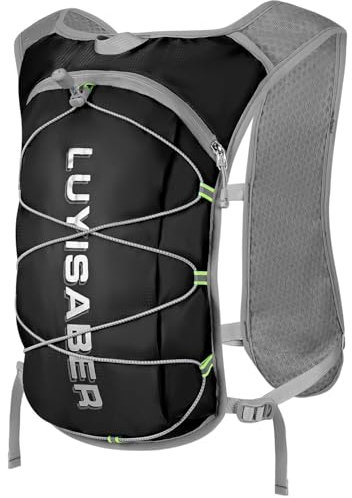 mokzer Running Waist Pack Männer Frauen leichtes reflektierendes Wasser atmungsaktiv Laufrucksack für Marathon Laufen Radfahren schwarz