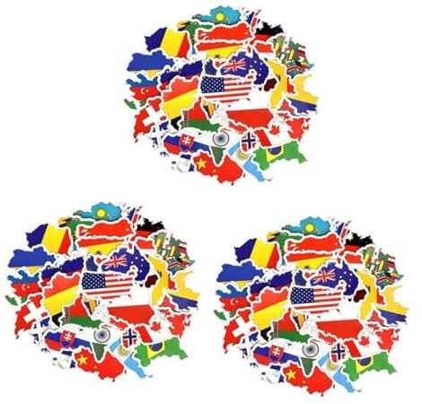 TOYANDONA 300pcs Luggage Labels Car Sticker Decals National Flag Stickers for Car Bike DIY Graffiti Decals Bag Decorative