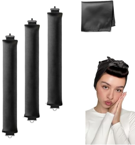 3 Stück Hitzefreie Lockenwickler, Locken Ohne Hitze Heatless Curls Band mit Haken Heatless Curls Overnight Blowout für Alle Haartypen
