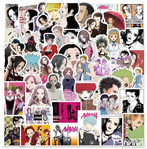 Adesivi Oosaki-Nana Komatsu-Nana Stickers, 50 Pcs NANA-Anime Figure Stickers Impermeabili in Vinile Per Feste, Scrapbook, Quaderni, Skateboard Per Adolescenti E Studenti