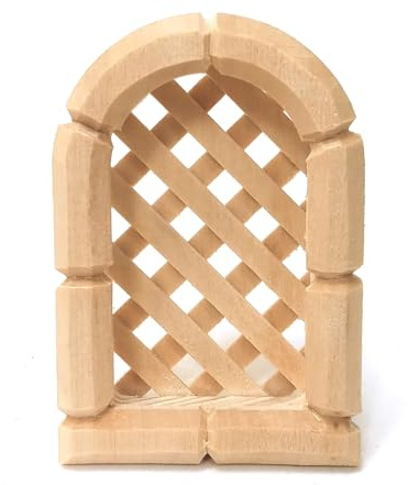 Fenster aus Holz mit Holzgitter, für orientalische Krippe, 9,5x6,5 cm