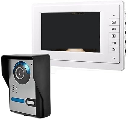 ZXLPHAZ Kit d'interphone vidéo de sécurité sans Fil avec Sonnette et caméra IR étanche pour Maison, Villa, immeuble, Appartement, école, Bureau (Taille : KIT D) (kit E Couleur Unique)