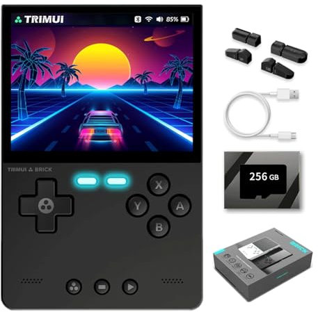 NULA 𝟮𝟬𝟮𝟱 𝗡𝗲𝘄 TRIMUI Brick Retro Handheld Game Console Emulator, Built-in 256G TF Card, 3.2-inch Opensource Linux System 3000mAh Retro Arcade Nostalgia Pocket Video Player