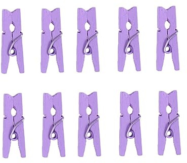 MAGICLULU Lot de 200 Mini Pinces à Photos en Bois Naturel Violet avec Corde de 30 Mètres, Clips Photo Décoratifs Multifonctions pour Décoration Chambre Suspendre D’œuvres D’Art