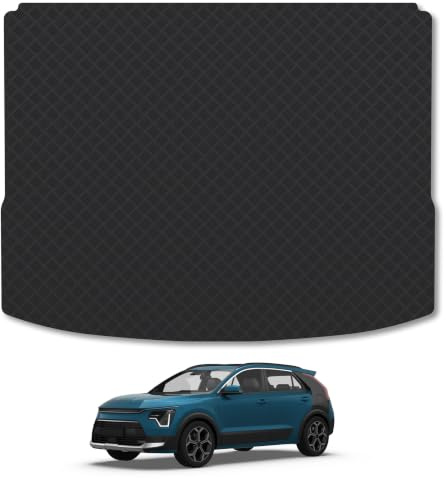 Vasca per bagagliaio in gomma compatibile con Kia Niro (2022+) [HYBRID UPPER-BOOT] Su misura Heavy Duty 3 mm Protezione in gomma Tappetino per bagagliaio antiscivolo durevole impermeabile Custom Fit
