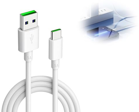 Greacesrio Cable USB C para Find X8 Pro X6 X5 Pro 5 Find N2 flip N3 5G,2 m | SUPERVOOC 2 Metros Carga Rápida Cable USB C, Carga Flash Cable Tipo C para Reno14 13 12 11 Reno10 Reno8 Pro 7 6 5 realme 12