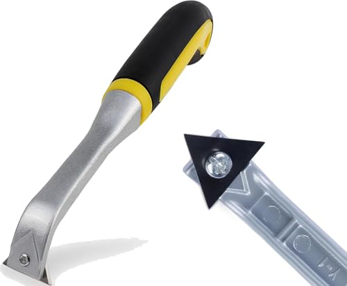 Carbide Paint Scraper, Heavy Duty Triangle Precision Scraper with Ergonomic Grip, Paint Scraper for Wood, Paint Glue Grout Varnish Removing(25cm Blade)