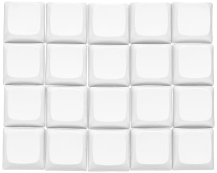 PATIKIL PBT Keycap Set, 20Pcs Colorful Mechanical Numeric Keypads Portable Blank Keycaps for Daily Office Work Gaming Entertainment Creative Design, White