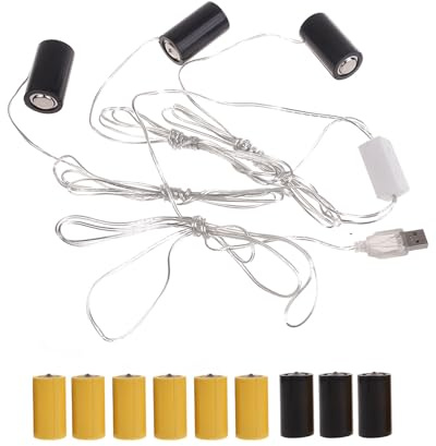UNTERING LR14 C Batterie-USB-betriebenes Kabel, ersetzt 4,5 V 3 V LR14 C Batterie für Lampe, Spielzeug und mehr Netzteil-Adapter