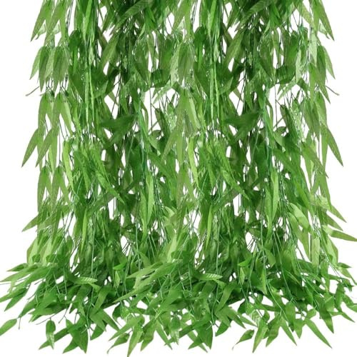 Minnhua 50 pcs 1.8M Saule Artificielle Lierre Plante Artificielle Lianes Guirlande Vigne Feuilles Fausse Saule Plantes Suspendu Decoration pour Mariage Balcons Jardin lntérieur Extérieur
