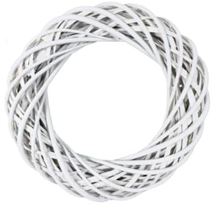 Couronne décorative en osier blanc Ø 30 cm – Couronne décorative en osier tressé, base naturelle pour décorations DIY, couronnes de porte et arrangements saisonniers