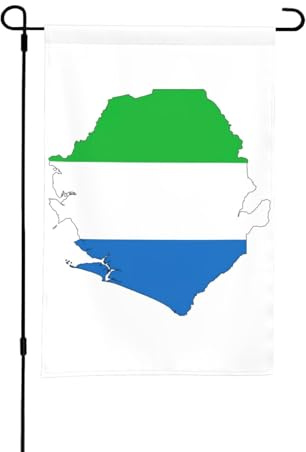 Bandera de Sierra Leona de 30,5 x 45,7 cm con impresión de mapa, bandera de jardín para exteriores, decoración perfecta para el día de San Valentín y primavera