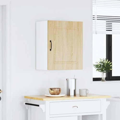 YunCangg Kalmar köksväggskåp, Sonoma-ek trämaterial, 50 x 31 x 60 cm, väggmonterad, gott om förvaringsutrymme, för kök, matsal, hall