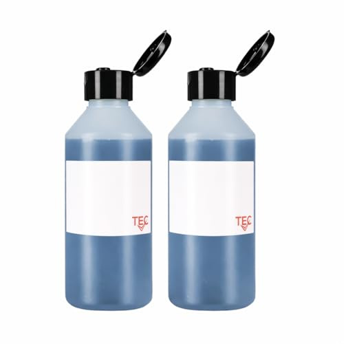TEC 250ml HDPE Plastic Bottles Non-Leak 28mm with Black Flip Top Lids (2)