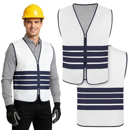 BSBUY Chaleco de Seguridad Reflectante, Chaleco de Seguridad de Alta Visibilidad, Chaqueta de Chaleco Cremallera Brace Seguridad Teléfono Móvil Titular de Id de Bolsillo