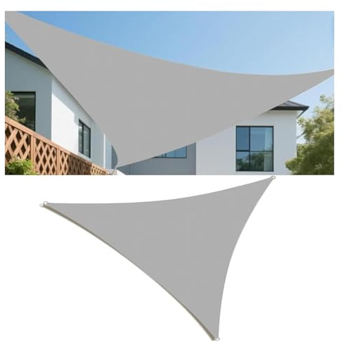 SPXMQSS Vela Ombreggiante Triangolare Telo Ombreggiante Esterno Tenda da Sole per Esterno Telo Oscurante per Recinzione Paravento Balcone Grey 1.5x1.5x1.5m