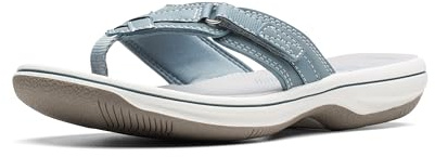 Clarks Womens Breeze SEA Sandal,Blue Grey Synthetic,8