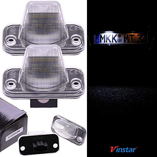 VINSTAR LED Kennzeichenbeleuchtung E-geprüft CAN-Bus 18 LEDs je Modul 6000 Kelvin kompatibel mit T4
