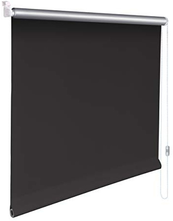 Sonnenschutz-HH® - Mini Thermo Verdunkelungsrollo Thermorollo Minirollo Rollo KLEMMFIX Seitenzugrollo Kettenzugrollo inkl. Klemmträger ohne Bohren - Außenmaß Breite 140 x 220 cm Höhe - dunkelgrau
