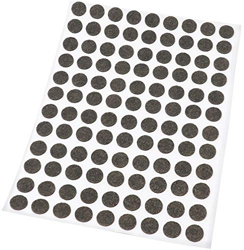 Adsamm® / 108 x Selbstklebende Filzgleiter/Braun/ø 10 mm/Rund / 1.5 mm dünne Selbstklebende Möbelgleiter aus Filz