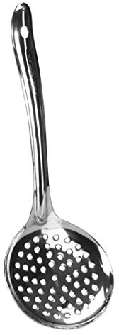 Skimmer Slotted Spoon Stainless Steel Strainer Ladle Perforated Spoon Slotted Deep Fat Fryer Frying Cooking Serving Spoon Oil Skimmer Boondhi Spoon Kitchen Long Handle (40cm x 13.8cm)