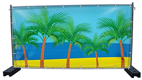 Warenfux24 Palmen, Motivbanner Garten, Sichtschutz, Gartendeko, Verschiedene Motive (PVC, Palmen (3229))