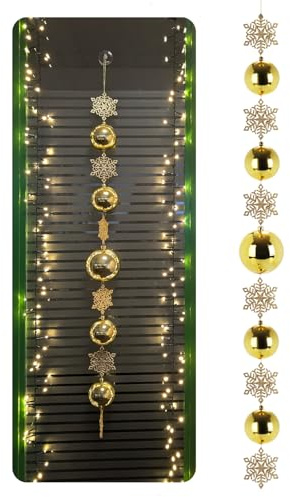 com-four® Christbaumkugel-Girlande Weihnachten, Kugelgirlande | Weihnachtsdeko für Christbaum - weihnachtliche Tischdeko