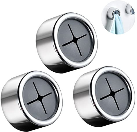 Redamancy Handtuchhaken, 3 Stück Selbstklebender Geschirrtuchhalter, Runden Handtuchklemme, ABS Geschirrtuchklemme, Ohne Bohren, Geschirrhandtuchhalter für Bad Küche und Haushalt, 4.2 cm x 2.2 cm