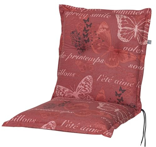 KETTtex 2386 Auflage Niederlehner Bali extra rot Schmetterlinge 100x50x8 cm Sitzpolster